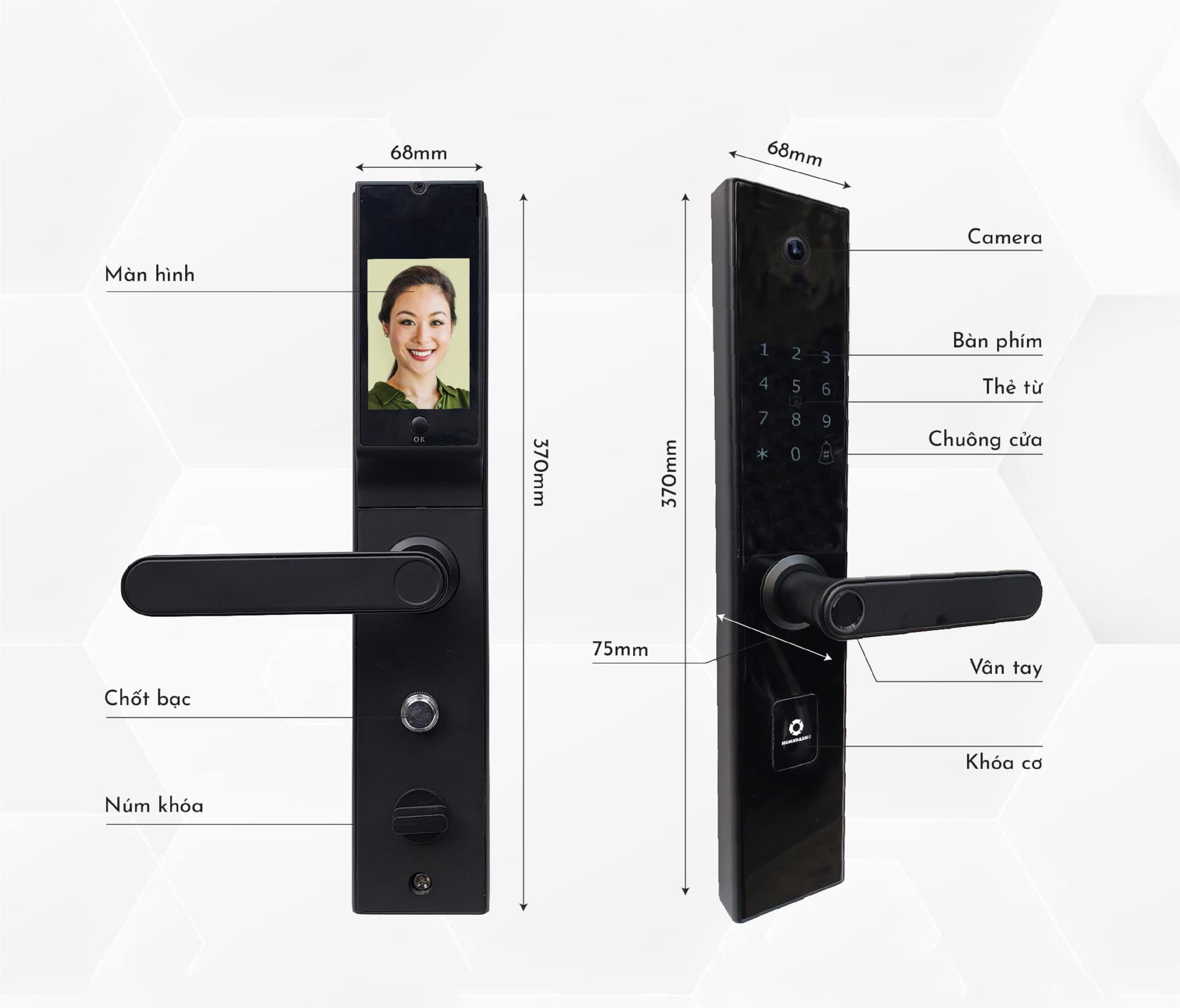 Khoá cửa thông minh có camera 5 tính năng AB-24G HomeDash